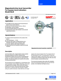 Thumbnail of document Data Sheet - BLM Magnetostrictive Sensor